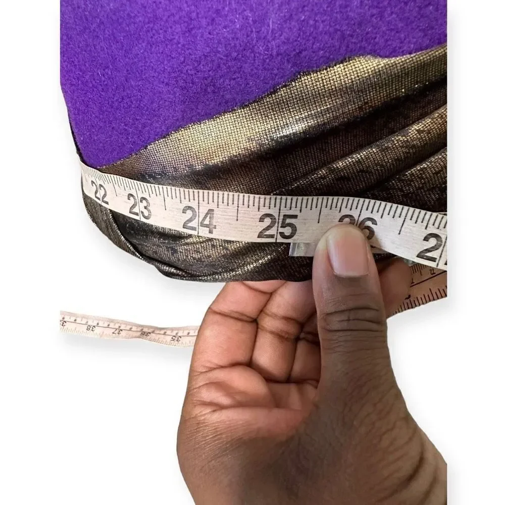 Vintage Purple Wool Pillbox Hat Rhinestones Satin Wrap 1960s Jackie O Aesthetic - Picture 8 of 10